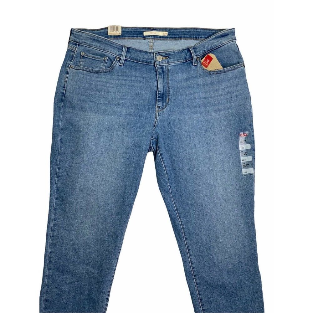 Levi's Women's Plus 711 Skinny Ankle Mid Rise Blue Slim Jeans Size 22W - Picture 3 of 12